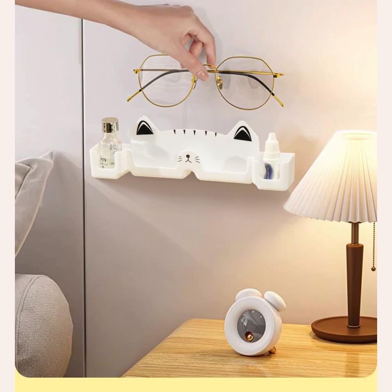 Wall-Mounted No-Drill Glasses Display Shelf for Sunglasses & Myopia Glasses
