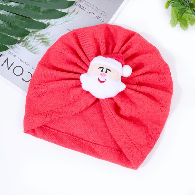 

Осенне-зимняя рождественская детская плюшевая шапка - Теплый пуловер для младенцев и малышей красный