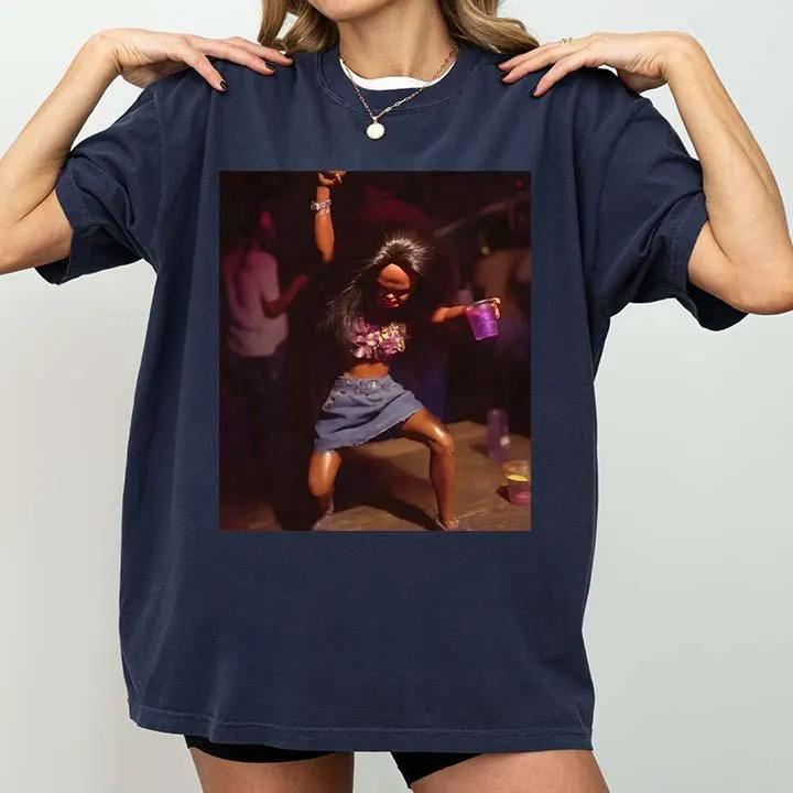 Dancing Doll Party T Shirt Summer Men's and Women's Loose and Breathable T-shirt Top