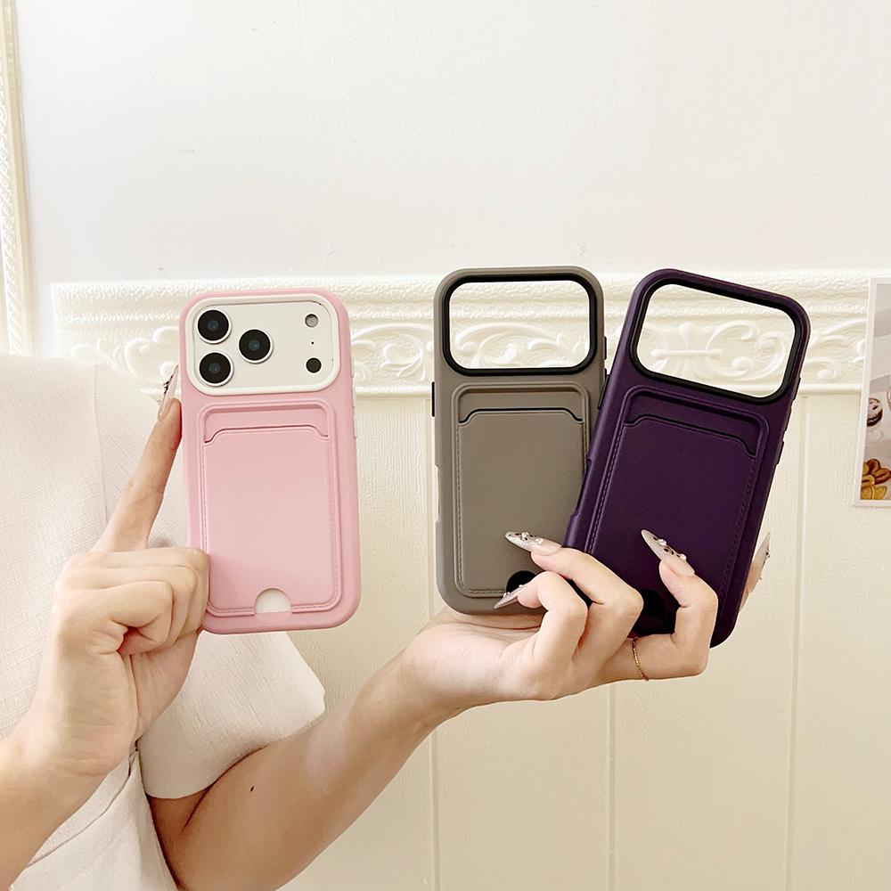 Custodia in Silicone Antiurto per Telefono per For Iphone 1 14 13 12 11 17 Pro Max 16 Plus Copertura con Tasca per Carta d'Identità/Bancomat per For Iphone 17pro