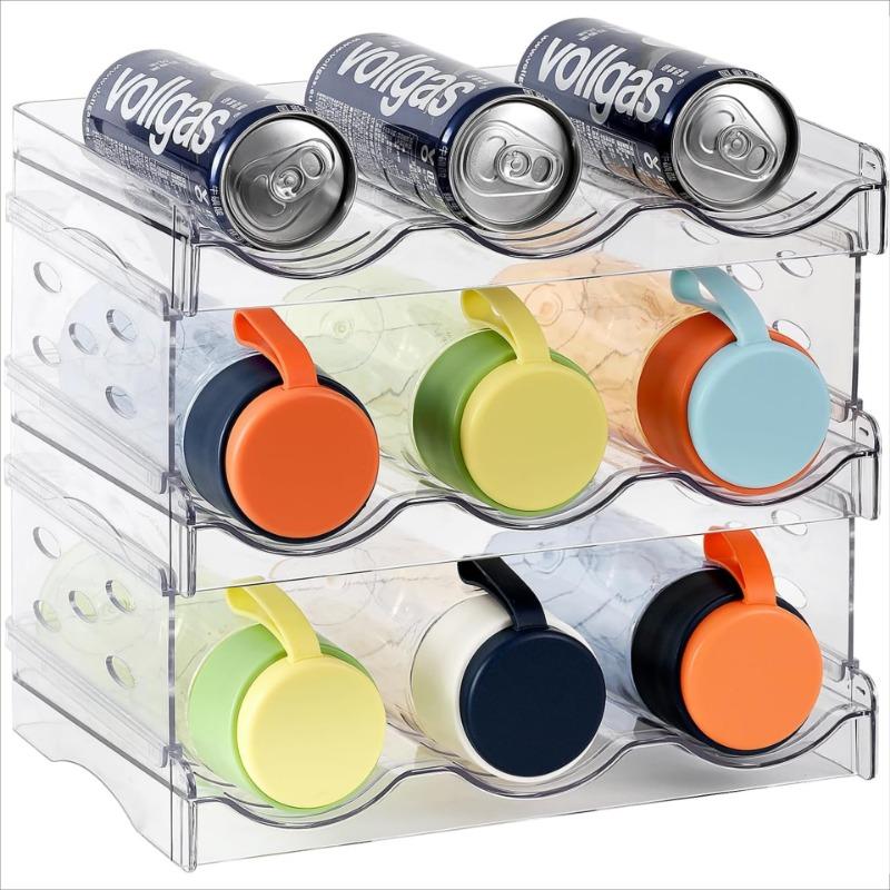Foldable Wine Rack Stackable Holder Bottle Storage Refrigerator Organizer Cabinet Pantry Free-Standing Tumbler Can Beer Holder