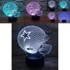 Rugby Cap Pattern 3d Led Night Light With Touch Control For Home Decor Gift