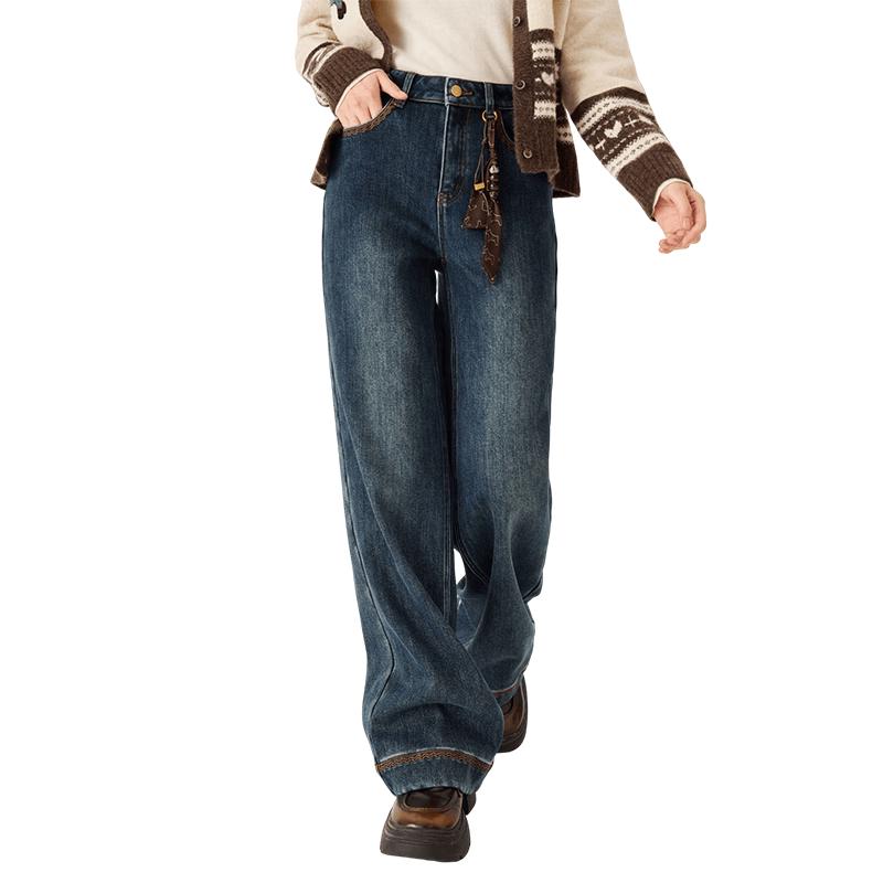 Xiangying Women s Fleece-Lined Loose Flare Jeans XL