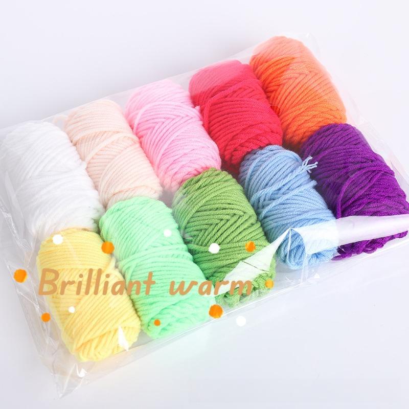 10 Color Wool Yarn Wool Roll DIY Handmade Weaving Entry-level Craft Tool Set Creative Early Education Weaving Material Package