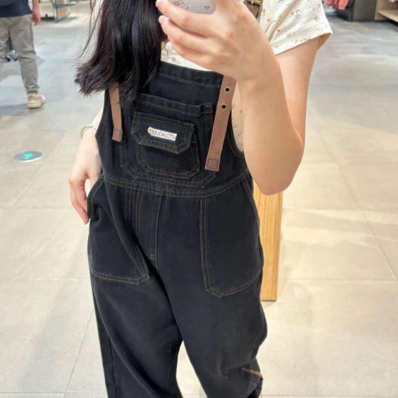 American Retro Slimming Loose Denim Overalls - Summer 2026 L