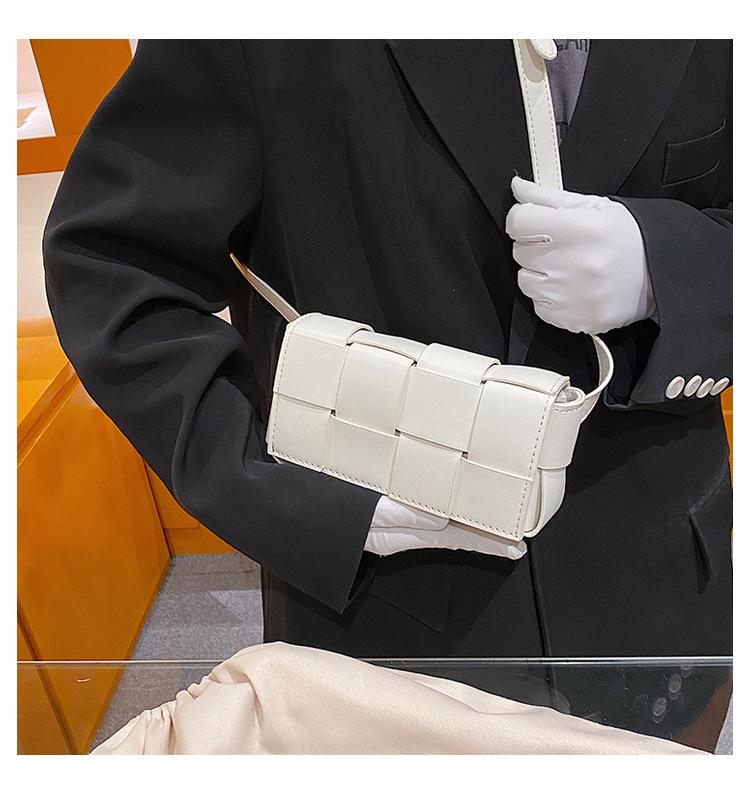 2025 New Fashion PU Woven Pillow Bag - Small Square Crossbody, Waist, and Chest Bag for Women
