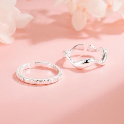 2023 Verstellbarer Koreanischer Stil Wellendesign Einzigartiger Zeigefingerring