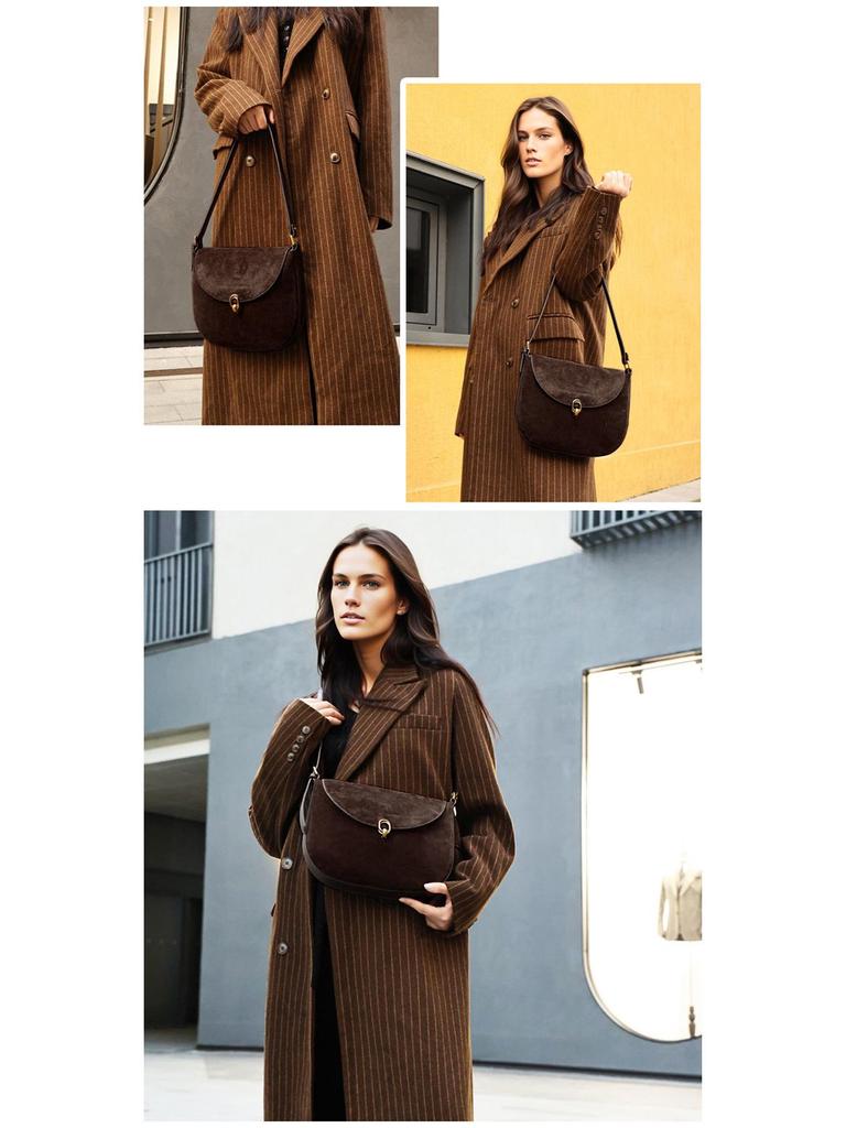 JOGUJOS Women's Genuine Leather Large Capacity Shoulder Bag - Fashionable Underarm Handbag for Commuting
