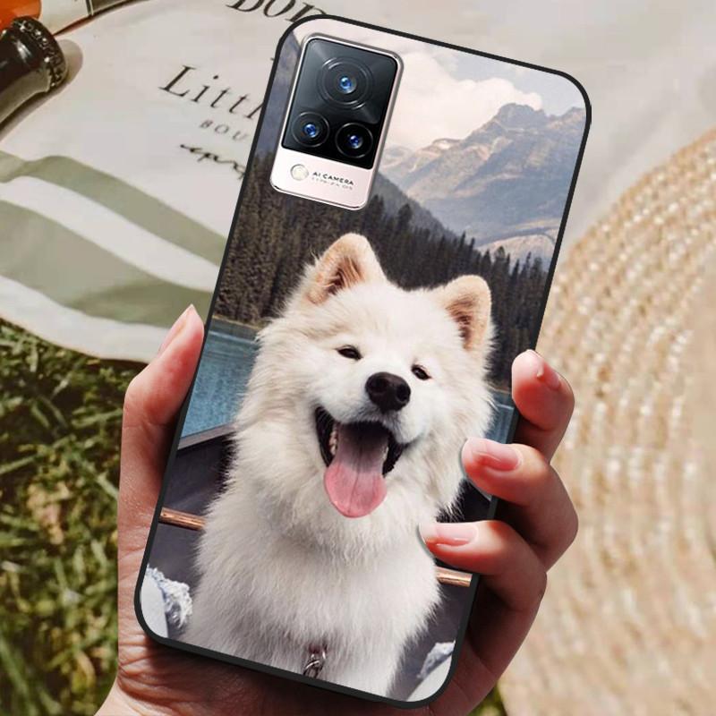 Dla Etui Coque vivo V21e Silikonowe Etui na Telefon z Tylną Pokrywą Dla vivo V21e Etui Miękki Bumper Funda na vivo V2061 V21 e V 21e 6.44" Torba