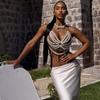 Q4991Y Pearl Beaded Body Chain - European & American Fashion Sexy Halter Vest