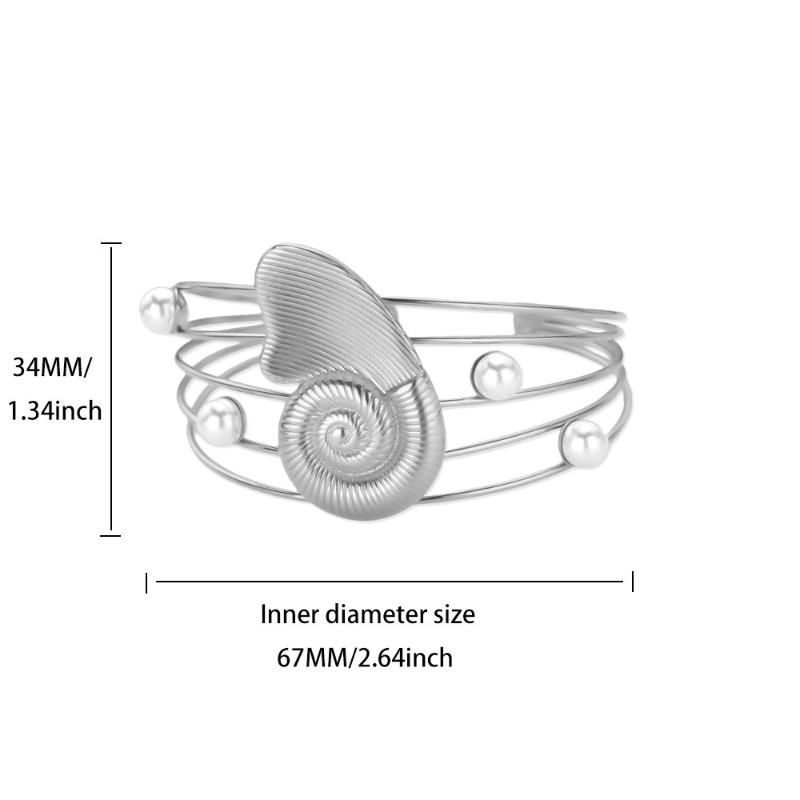

Браслет-ракушка жемчужная раковина широкая версия полый открывающийся новый нержавеющий невыцветающий пляжный отпуск ювелирные изделия серебряный