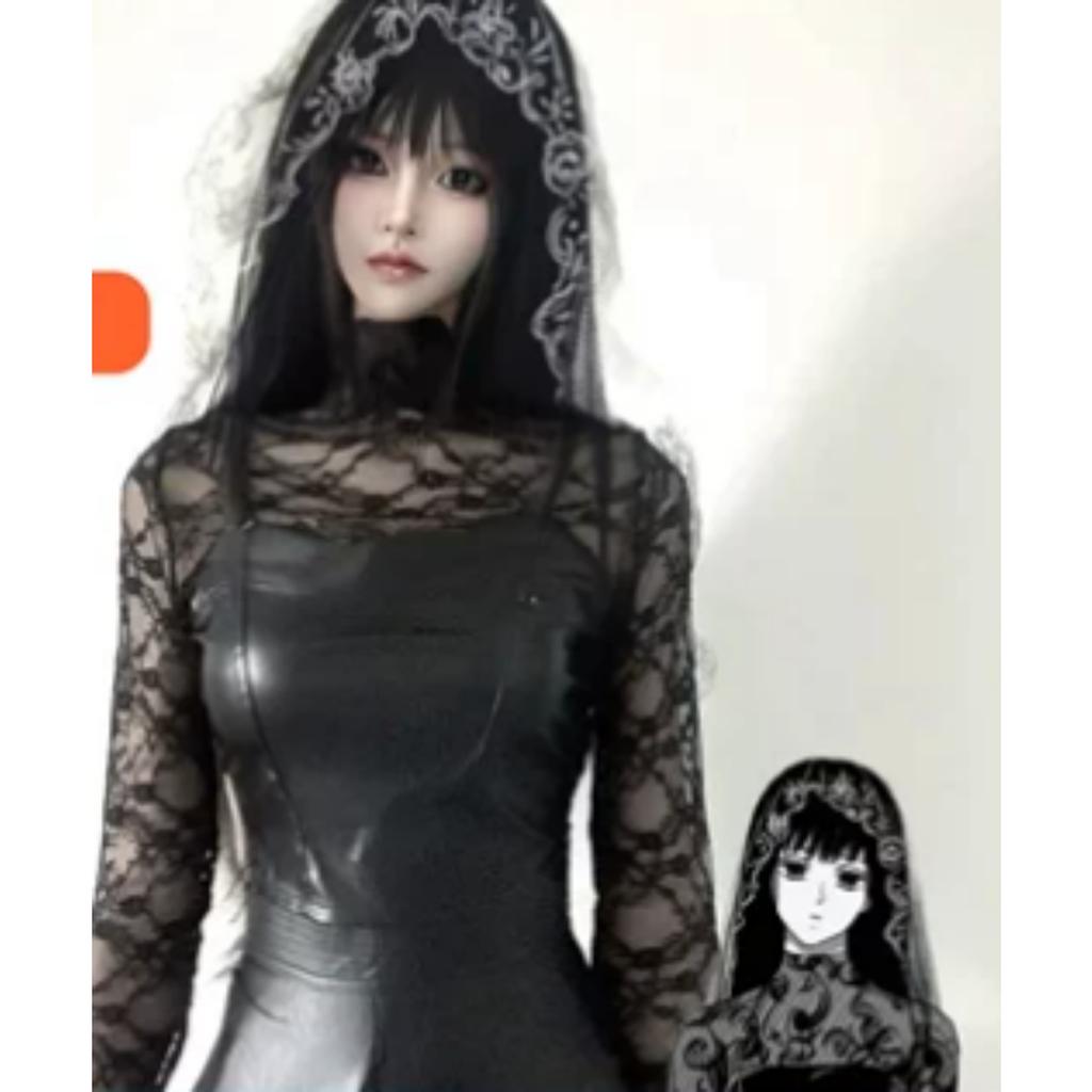 Osaragi Cosplay Anime Sakamoto Days Costume Wig Dress Veil Coat Outfit Women Assassin Shishiba Halloween Carnival Full Set