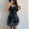 Women's Summer Skirt Pure Erotic Hottie Cross Halter Irregular Printed Suspender Dress