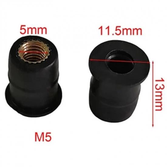 M5 M6 Motorcycle Windshield Screws Bolts Nut Metric Rubber Well Nuts 10/20/50/100pcs Fastener Screws Bolts Nuts