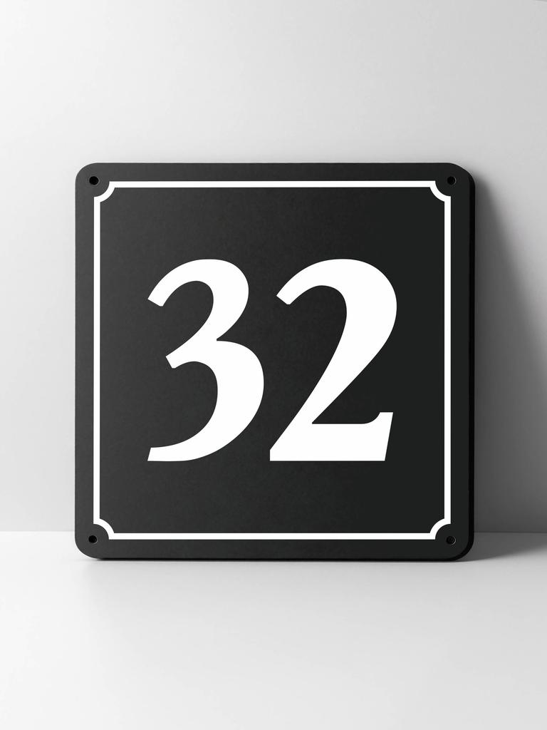 Metal House Number Sign, Black White Contrast, Outdoor Wall Decor for Home Street