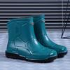 New Fashion Men's and Women's Rain Shoes Non-slip Waterproof Rain Boots Fleece Thermal Rubber Shoes Kitchen Work Medium Tube Short Tube Water Shoes