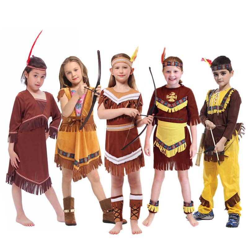 Colorful Polyester Native American Costume For Kids Perfect For Halloween And Cosplay Events