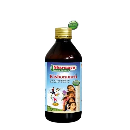 Sharmayu Kishoramrit Syrup 200 ml | Ayurvedic Tonic for Kids | Boosts Appetite, Bone Strength, Memory & Energy | Calcium & Honey Enriched Growth