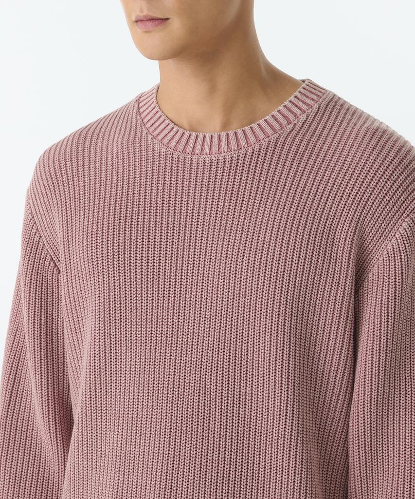 MUSINSA STANDARD Pigment Ribbed Crew Neck Knit [Smoke Pink]
