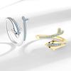 European & American Fashion Elegant Blue Dolphin Zircon Adjustable Ring for Women