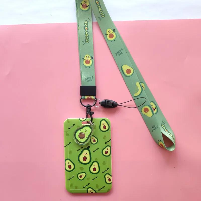 Damen Herren Kreditkartenhülle Hülle Früchte Avocado Erdbeere Lanyard Ausweis Ausweishalter Nackenband Handy-Halsbänder
