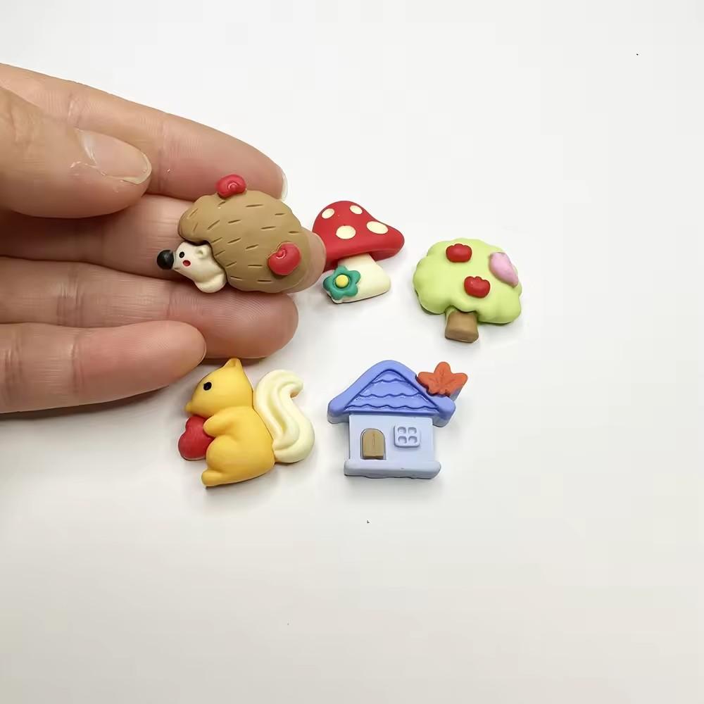 Cute Forest Farm Animal Life Theme Flat Back Resin Charm DIY Accessory for Souvenir or Fairy Model Artificial Style