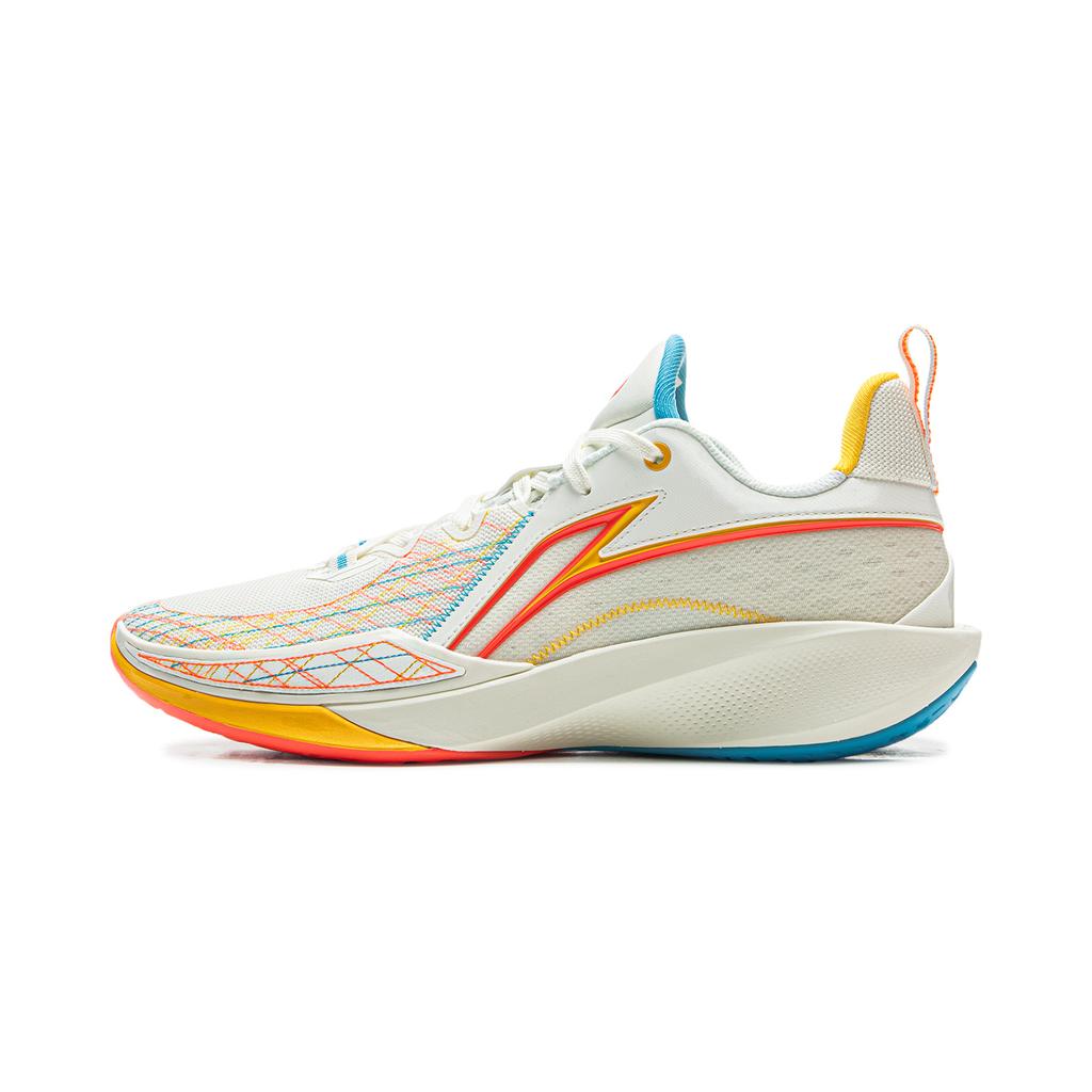 Li Ning Speed 2 Cushioning Slip Resistant Breathable Rebound Low top Basketball Shoes Men's White Blue ABAV009-5