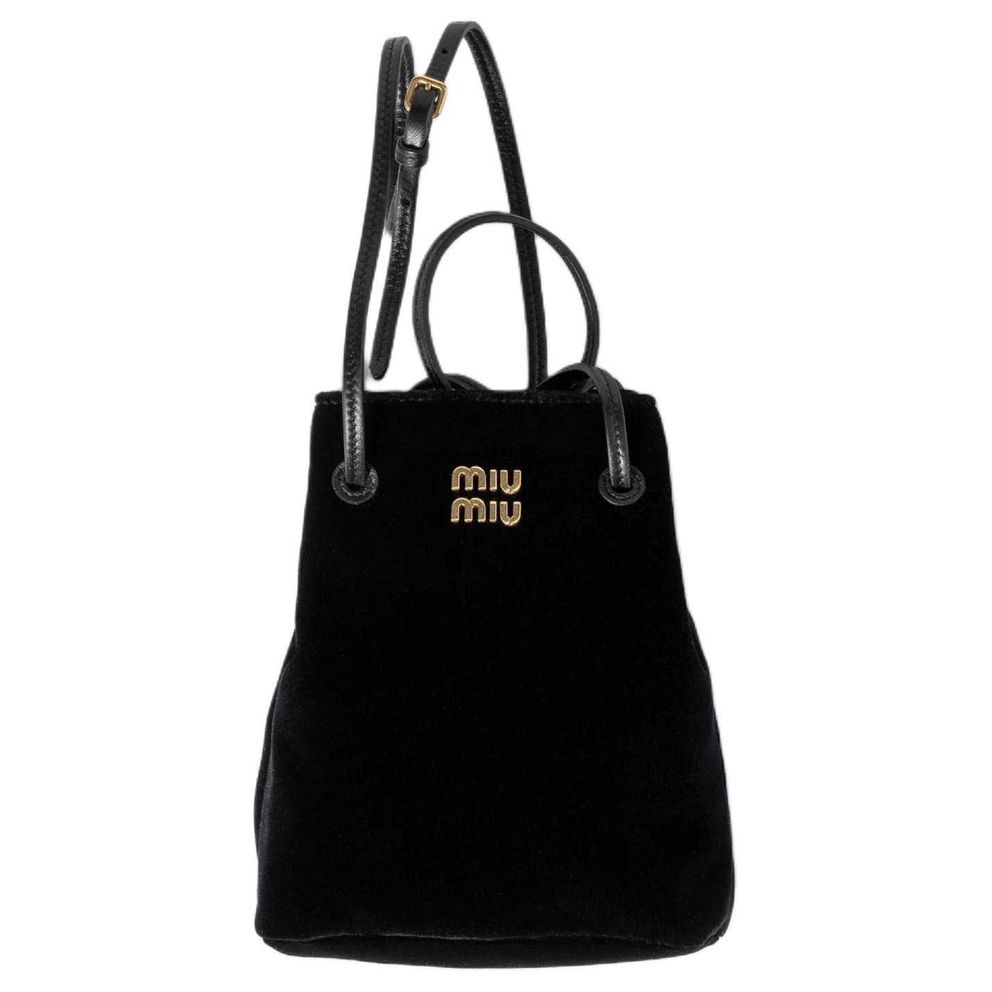 

MIU MIU Logo Shoulder Fabric Crossbody Mini Bag Women Bags Black 5NF460_068_F0002 Basic Set (Bag+Dust Bag)