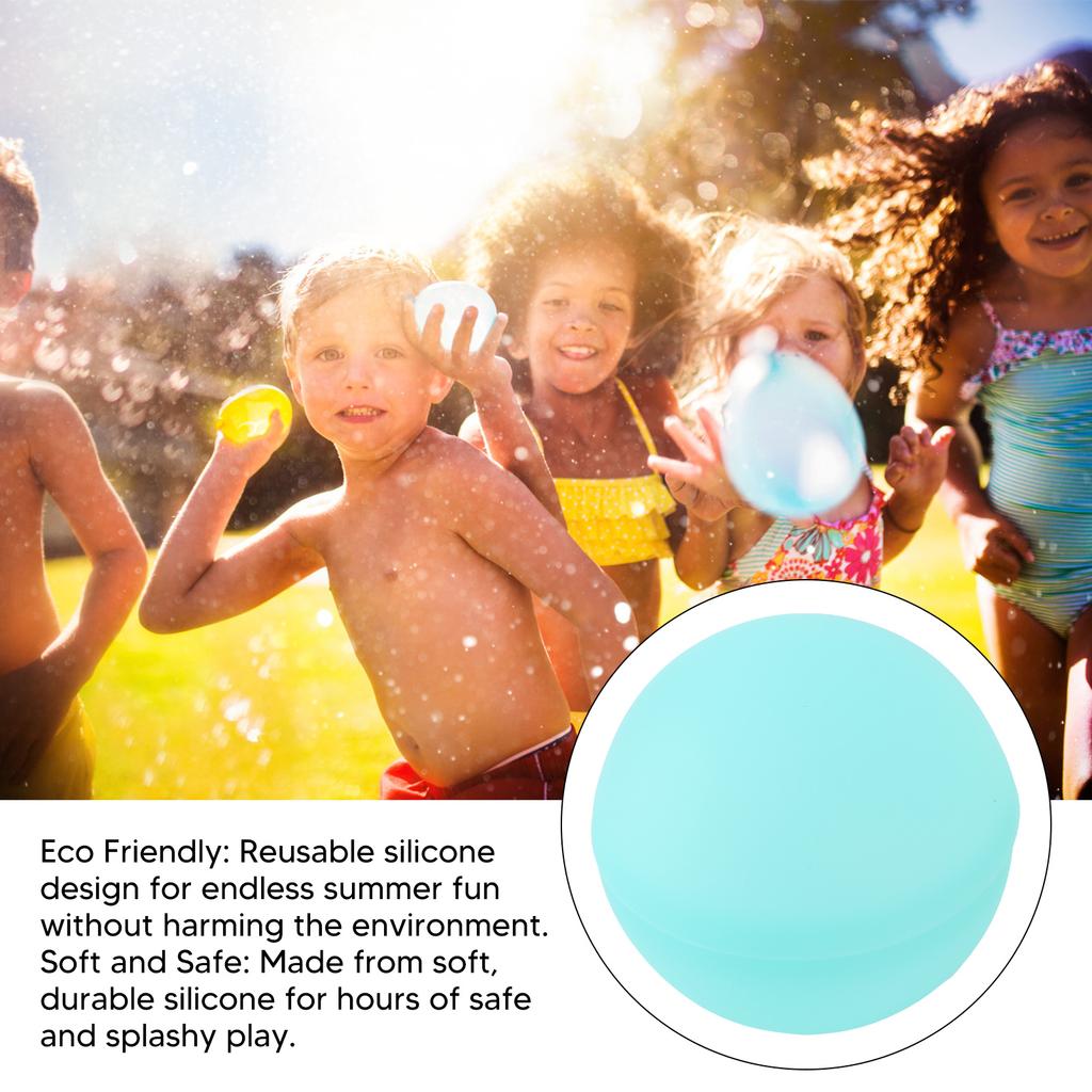 15PCS Water Balloon Balls Water Splash Bombs Reusable Quick Refillable Self Sealing Snap On Soft Silicone Water Balloon Toy for Pool Water Games Party