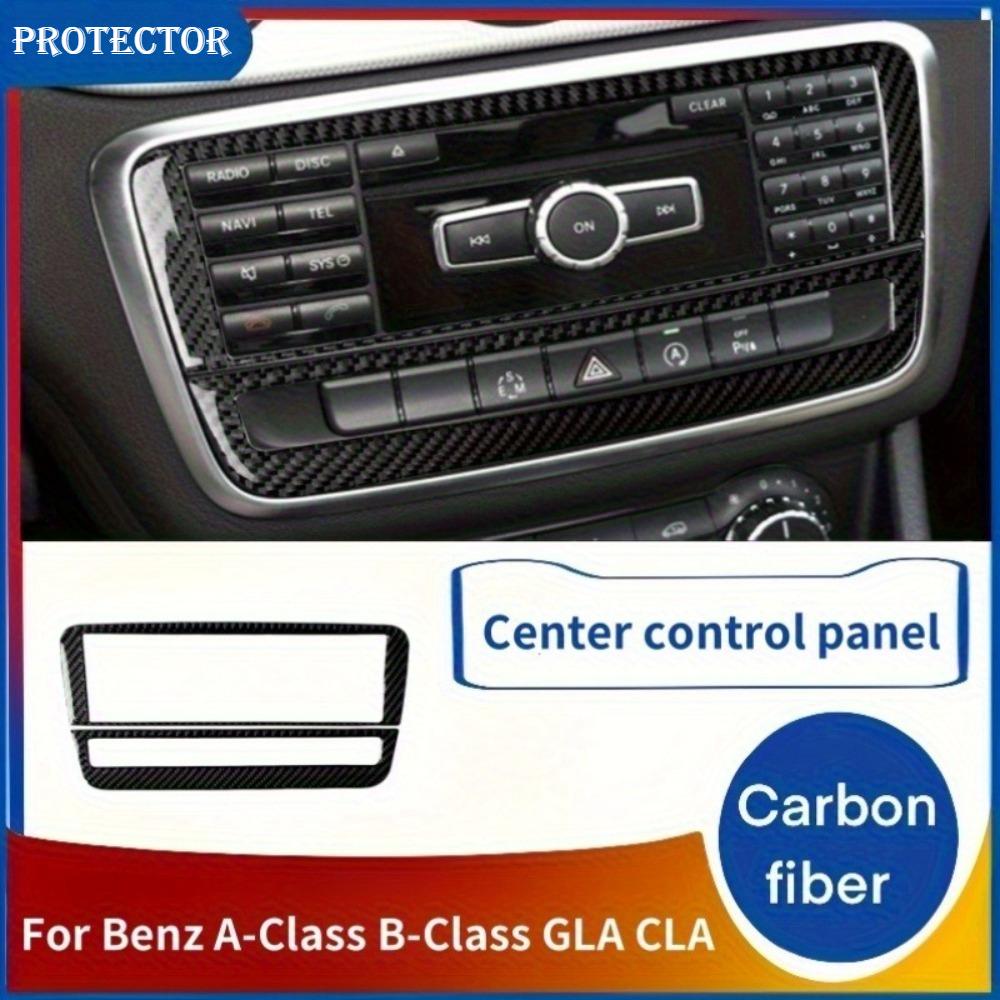 Central Console AC CD Panel Cover Trim Carbon Fiber Decoration Stickers For Mercedes-Benz A B Class W176 W246 CLA C117 GLA X156