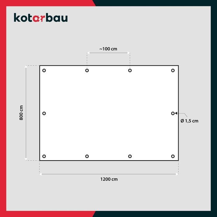 Protective Tarp - Kotarbau - 8 X 12 M - Waterproof - UV Resistant - Reinforced Eyelets