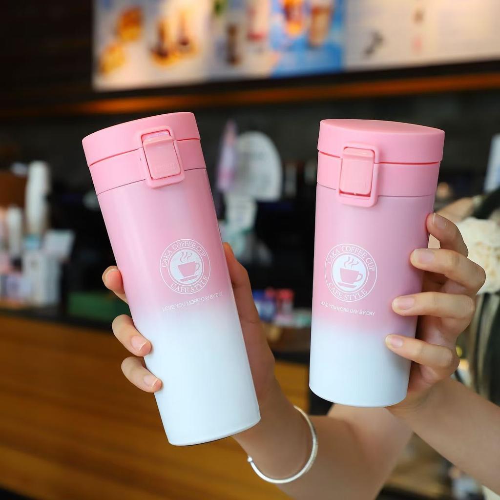 380ML Coffee Cup Tumbler Thermos Cup Stainless Steel Tea Coffee Leak-Proof Thermos Mug Car Insulated Water Bottle Vacuum Flask