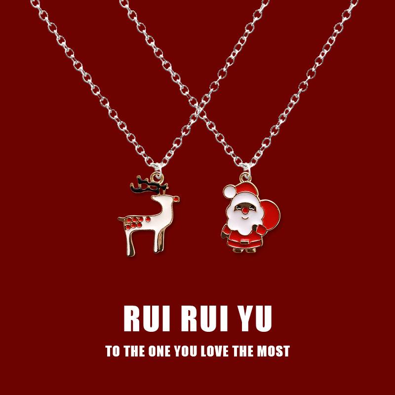 RUI RUI YU Christmas Decorations Pendant Necklace for Women Men Girlfriend Couple Lover Jewelry Gift