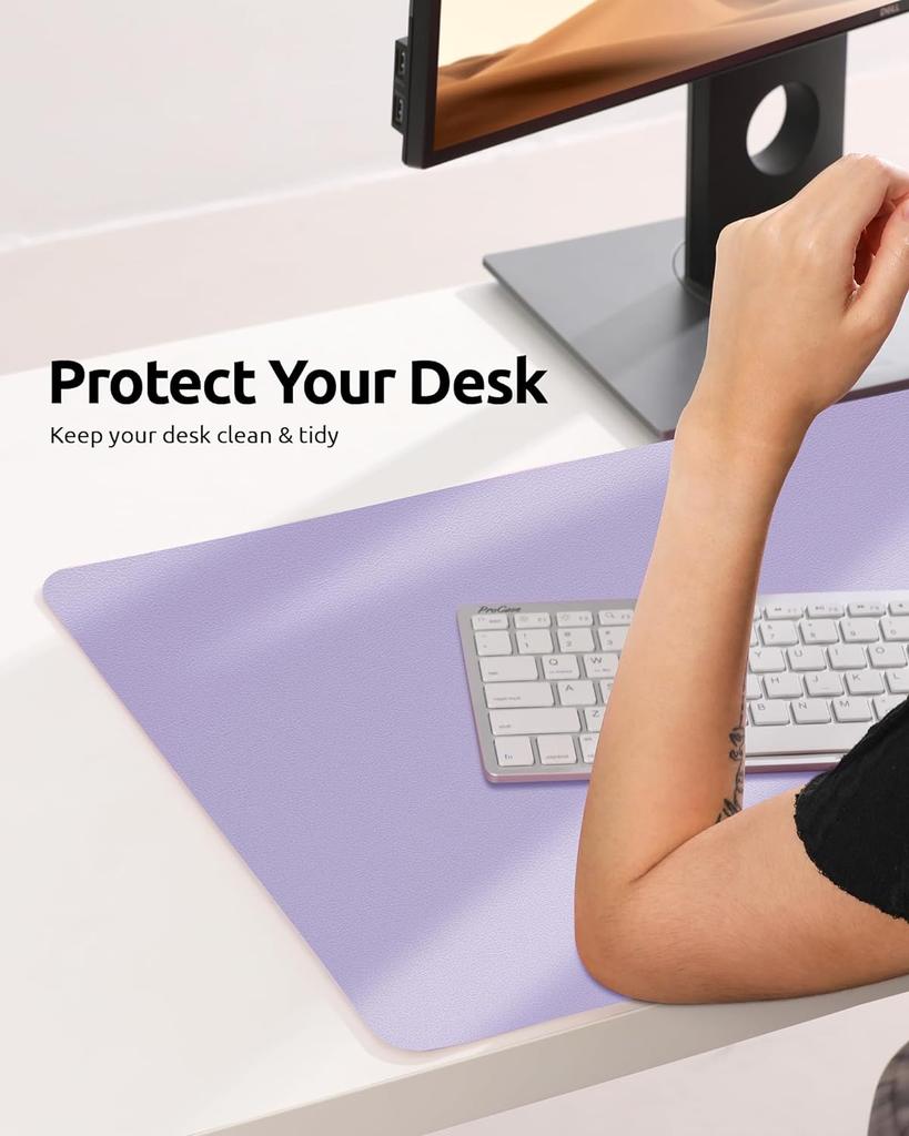 Leather Desk Pad Protector, Mouse Pad, Desk Mat, Waterproof Non-Slip PU Desk Blotter, Computer Desk Pad for Women
