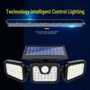 New Rotatable LED Solar Wall Lamp - Three-Head, Waterproof, Motion Sensor, Outdoor Courtyard and Street Light
