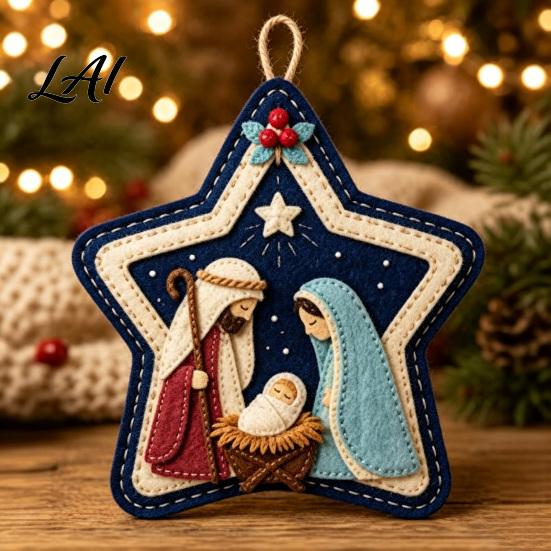 Festive Wall Fireplace Decoration Felt Christmas Pendant Decorative Hanging Ornament for Holiday Indoor Outdoor Xmas Tree Decor Home Decor,