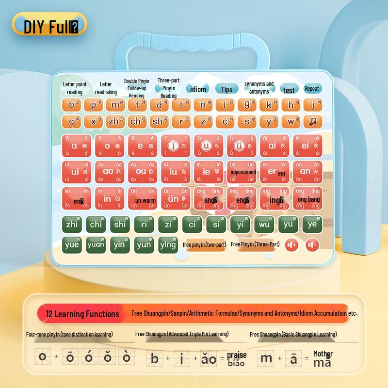 Multifunctional Pinyin Learning Tablet for Kids: Early Education, Idioms, Math, and Point-Reading Machine