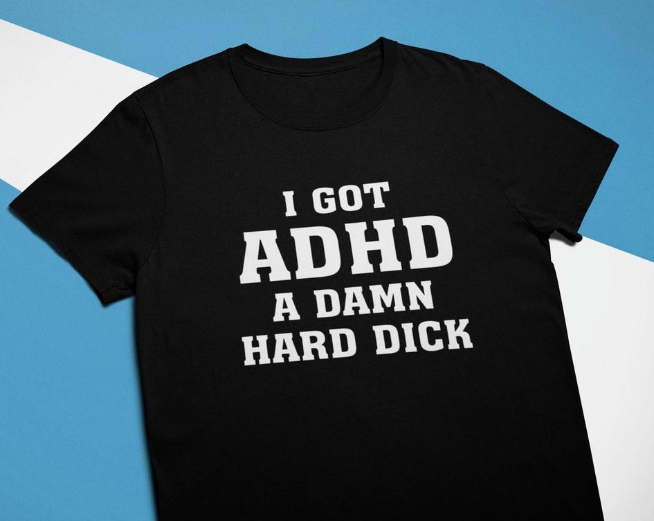 

У меня СДВГ, Черт возьми, это тяжело, Забавная футболка с мемом, Ироничный и саркастичный подарок, Унисекс футболка L
