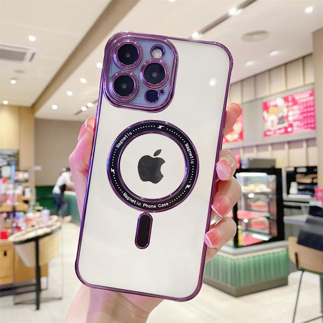 

Роскошный классический магнитный чехол с покрытием для Magsafe, чехол для беспроводной зарядки для Iphone 14 13 12 11 Pro Max Plus, противоударный чехол-бампер For iPhone 14 ProMax