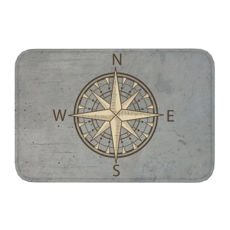 Zerbino Vintage Bussola Nautica Tappetino Antiscivolo Ancora del Capitano Barca Bagno Cucina Balcone Tappeto Tappeto 40*60cm Pedata Ingresso