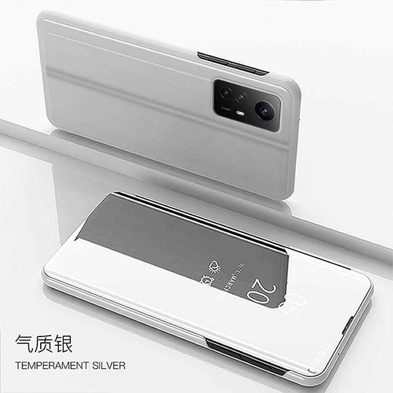 For Redmi Note 12S Case Luxury Mirror Leather Smart Flip Stand Phone Case For Xiaomi Redmi Note 12S Note12S Anti-fall Back Cover