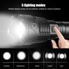 Waterproof Super Bright XHP160 LED Flashlight High Power Torch 5 Modes USB Rechargeable Lantern Emergency Spotlights