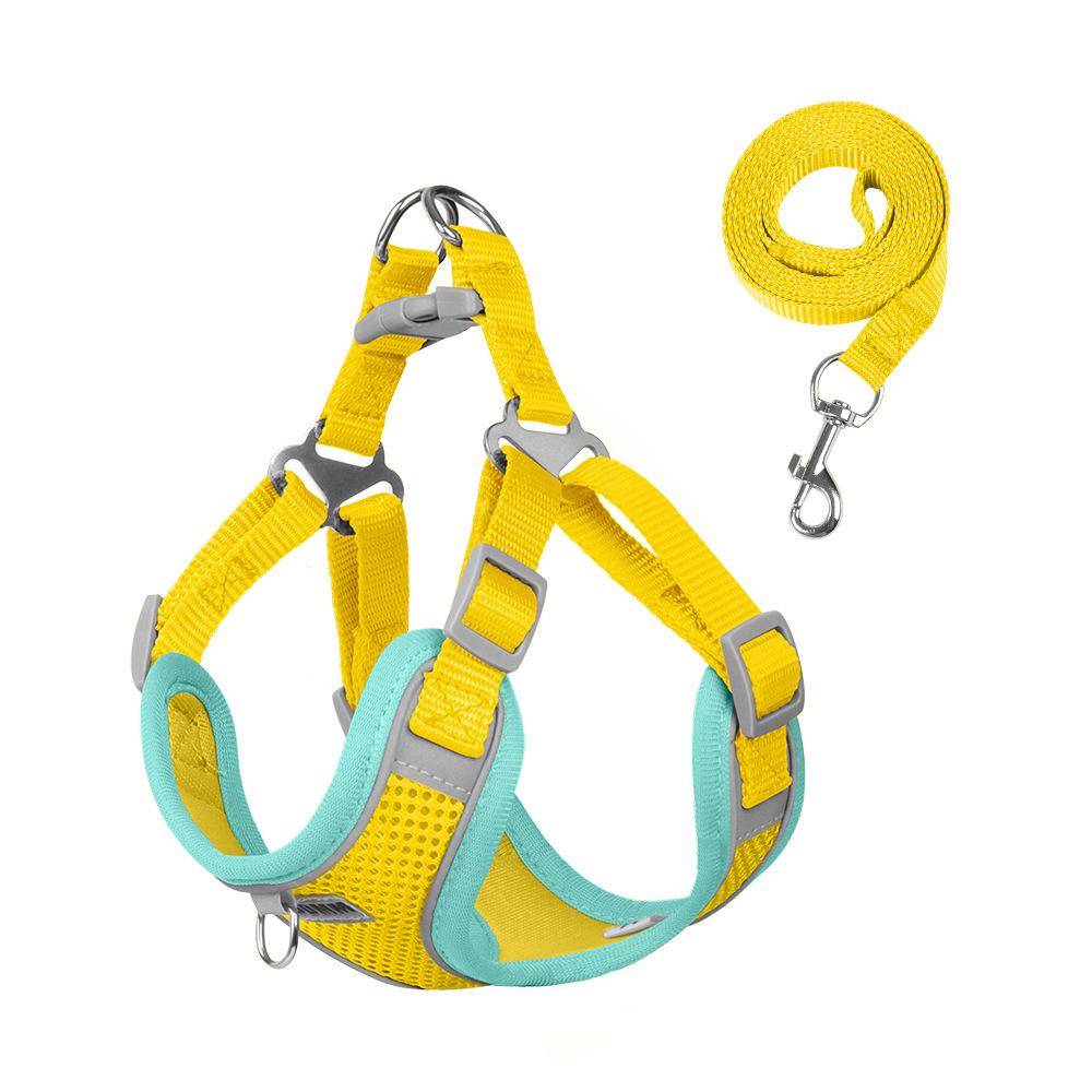 Reflective Vest-Style Dog Harness & Leash for Small Breeds