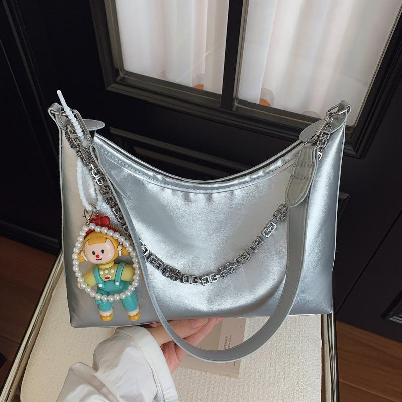 Large-capacity High-end Commuter Chain Shoulder Bag Women's 2025 Summer New Casual Versatile Messenger Tote Bag