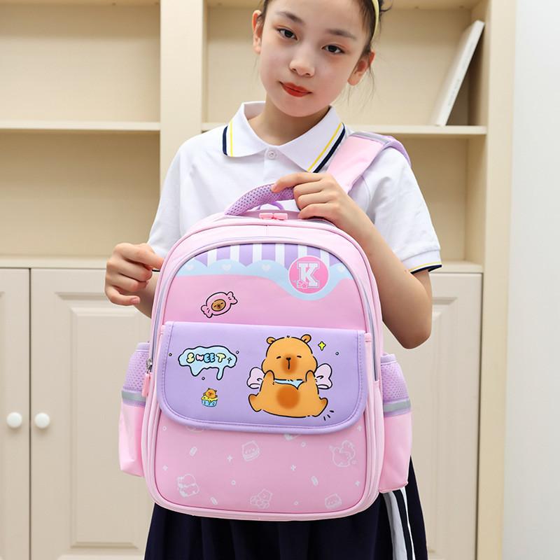 Kids Cartoon Capybara Lightweight Kindergarten Backpack For Student Days School