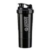 3-lags Shaker Proteinflaske Pulver Shake Cup Vannflaske med stor kapasitet Blandekopp Kroppsbyggingsøvelse blandeflaske