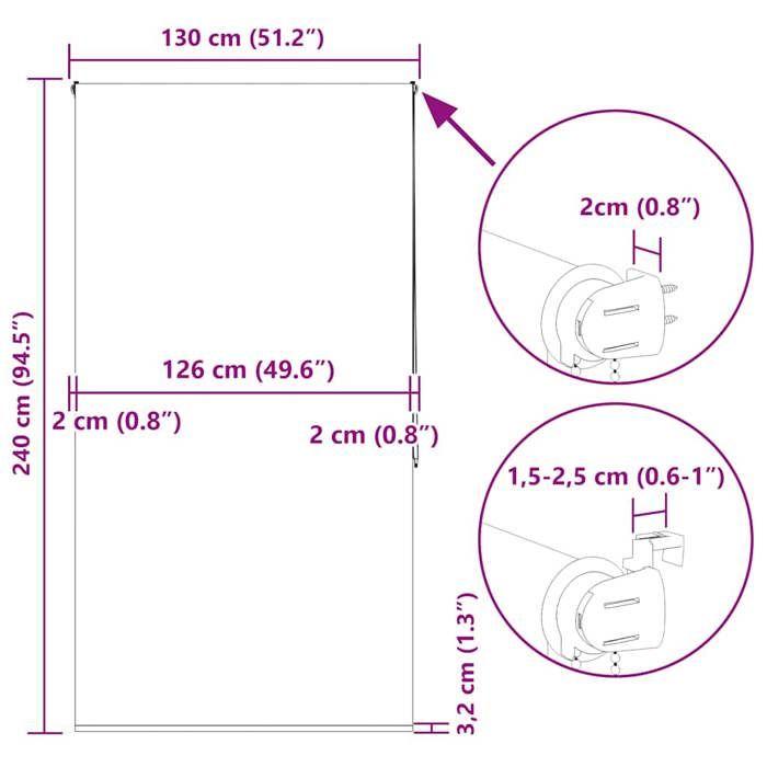 VidaXL Roller Shower Curtain 160x240 Cm Fabric Width 156 Cm, Shower Blind, Roller Shower Curtain, 4014941
