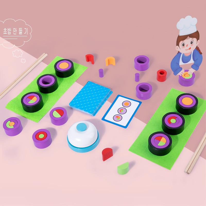 

Kids Wooden Sushi Set: Interactive Multi-Person Cooking Challenge Board Game