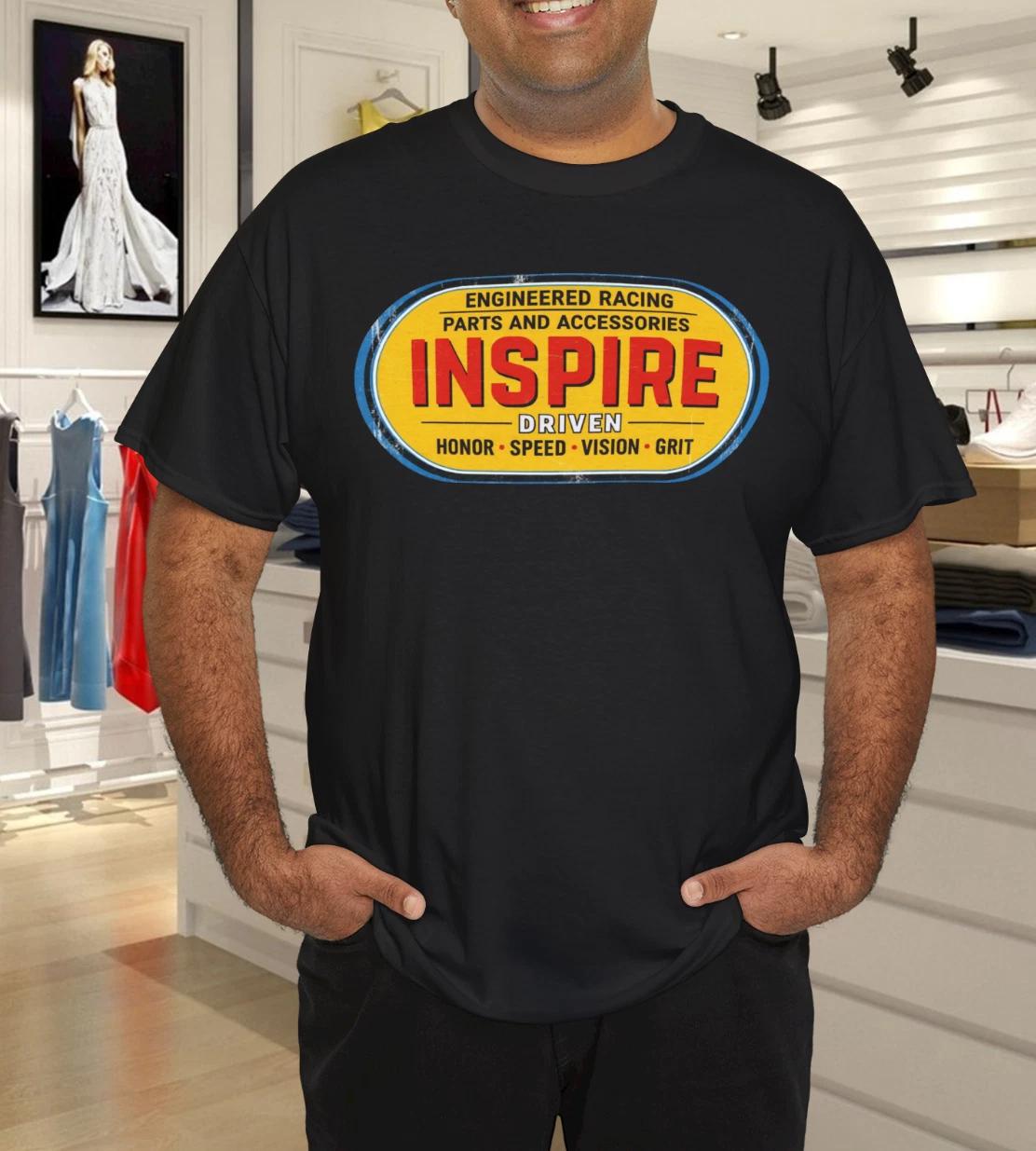 

Inspire Driven Vintage Racing Style Oval Retro Distressed Graphic T-Shirt S
