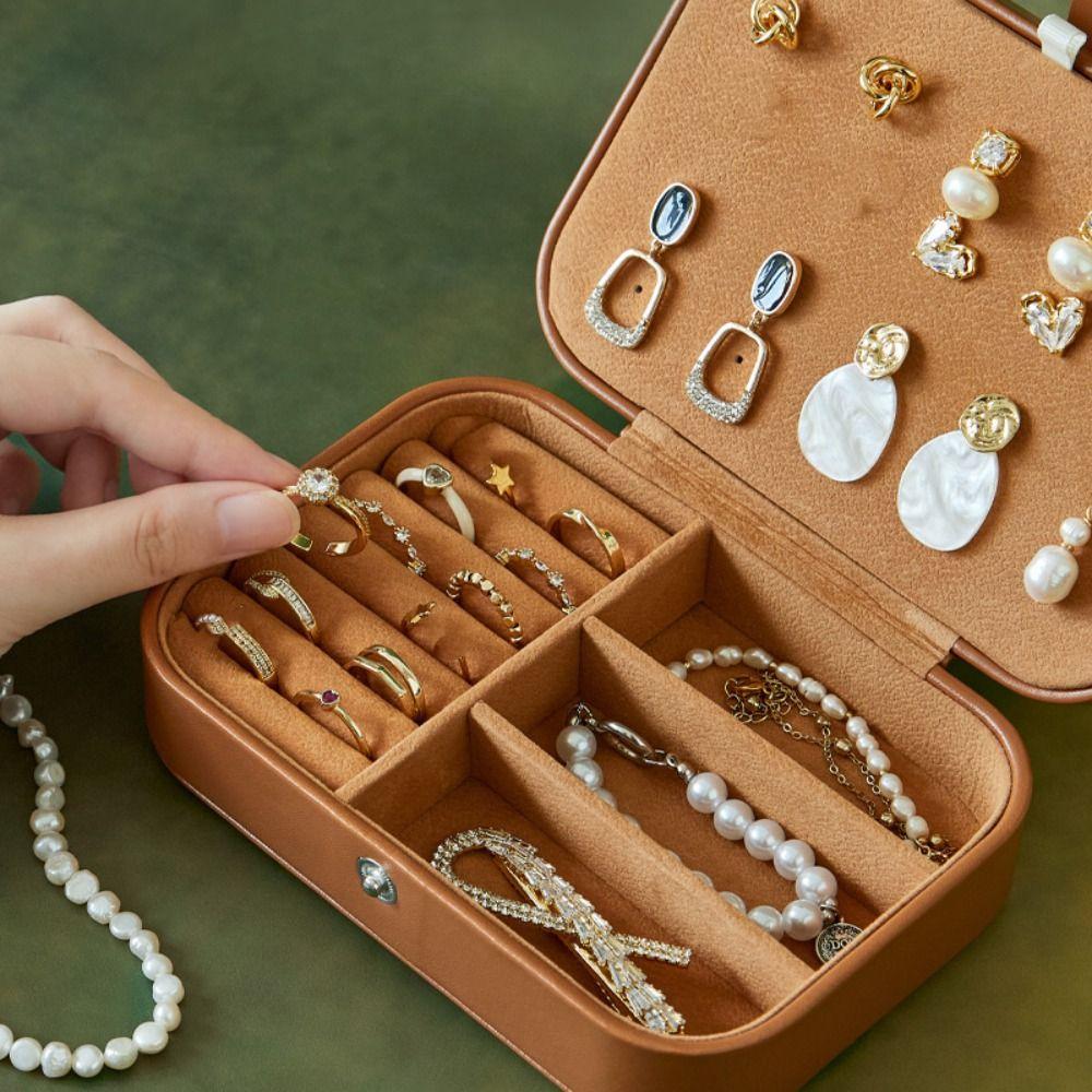 Large Capacity Earrings Storage Case PU Leather Jewelry Display Box Jewelry Packing Bag  Travel